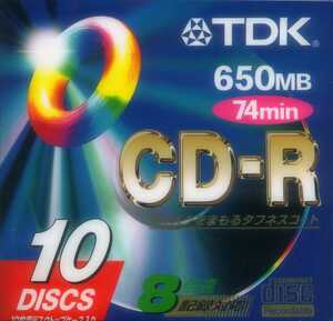 低速メディア TDK CD-R　650MB 74min　青タフ　10 DISC　8倍速記録対応　CD-R74X10PS　未開封新品