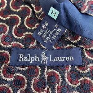 RALPH LAUREN（ ラルフローレン） ネイビーボルドー丸柄ネクタイ