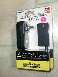 ELECOM USB3.0対応ACアダプタ付き4ポートUSBハブ U3H-A408SXBK