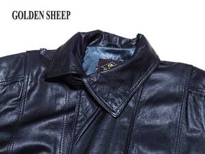 ☆おしゃれなデザインの革製品です　☆GOLDEN SHEEP　☆羊革　☆ヴィンテージ　☆レザージャケット　☆レザーコート　☆ブラック　