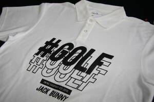 ★正規品★パーリーゲイツ PEARLY GATES ジャックバニー★大人気 #GOLF クール&ドライ 半袖ポロシャツ★吸水速乾性★ホワイト★6(LL)