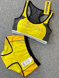 MIKASA スポーツブラ ショーツ セット　M size yellow/yellow