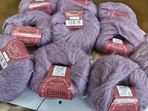 エトワール　　モヘヤ　Love＆Knit　２５g１００m９玉＋１玉　紫色　