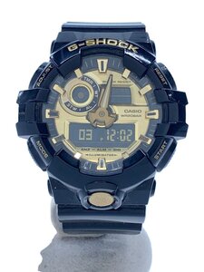 CASIO◆クォーツ腕時計・G-SHOCK/デジアナ/ラバー/GLD/BLK//