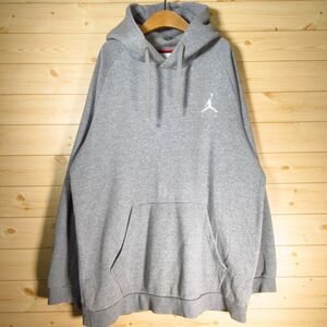 ◎NIKE JORDAN ナイキ ジョーダン◆ジャンプマン ロゴ パーカー フード スウェット 裏起毛 秋冬！◆メンズ グレー XLサイズ◆AA1401