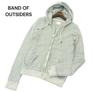 BAND OF OUTSIDERS バンドオブアウトサイダーズ 通年 スウェット★ ジップ フーディー パーカー Sz.0　メンズ グレー　A4T08693_7#O