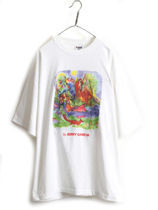 90s ★ グレイトフルデッド ジェリー ガルシア 両面 アート プリント 半袖 Tシャツ メンズ XL / 90年代 オールド GRATEFUL DEAD 絵画 芸術