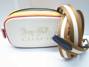 美品☆【COACH】コーチ 2way レザー ショルダー ウエスト ポーチ 4162 レディース マルチカラー