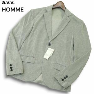 【新品 未使用】 a.v.v. HOMME アーヴェヴェオム 通年 アンコン テーラード ジャケット Sz.M　メンズ グレー　A4T09757_9#O