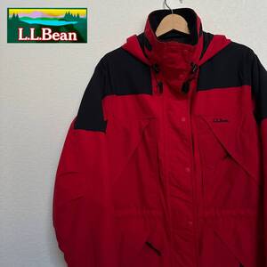 90‘s L.L.Bean マウンテンジャケット　レディース　S ビックサイズ　レッド＆ブラック　