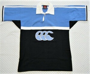 カンタベリー　CANTERBURY　ラグビー&カジュアル用ラグビーシャツ・ジャージ　薄青系　サイズ US S　ロゴはプリント　ニュージーランド製