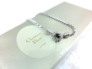 1000円スタート ネックレス Christian Dior クリスチャンディオール フラワーモチーフ GERMANY ブランドアクセサリー 箱付 11 LL1036