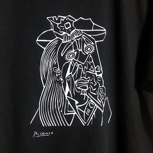 送込 パブロ・ピカソ　泣く女　Picasso 半袖Tシャツ 黒 Mサイズ