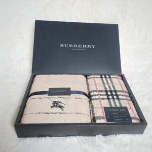 【箱付新品未使用】 ③ BURBERRY バーバリー ベージュ系 ノバチェック 西川産業 タオルセット Burberry フェイスタオル ウォッシュタオル