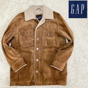 【00s★牛革】Sサイズ GAP カウレザースウェードジャケット◆内ボア☆オールドギャップ (11)