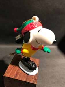 15USAビンテージSNOOPYスヌーピーXmasサンタクロースアイススケート人形オーナメント/アメリカアンティークピーナッツ西海岸カリフォルニア