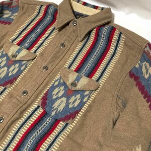 RRL DOUBLE RL Indigo Jacquard Workshirt インディゴ ジャガード ワークシャツ ネイティブ柄 S ralphlauren ラルフローレン ブランケット