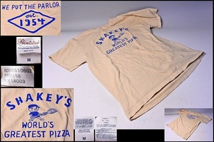 SHAKEY`S シェーキーズ ★ WORLD`S GREATEST PIZZA Tシャツ ★ クリーム色 ベージュ Mサイズ ★