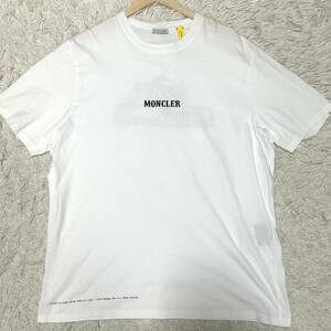 数回着用/希少XLサイズ● モンクレール MONCLER 半袖 Tシャツ マグリア ロゴ プリント 藤原ヒロキ 白 ホワイト XL