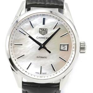 【美品】タグホイヤー　TAGHeuer　カレラ　WBK2311　ホワイトシェル　腕時計　自動巻き　メンズ　箱・保　A04399