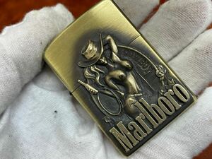 1円 ZIPPO ライター マルボロ Marlboroジッポ Zippoオイルライター真鍮製 中古品 喫煙グッズ ジッポー 火花確認済R658226