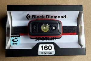 ☆新品 ブラックダイヤモンド スポットライト 160 ルーメン ヘッドライト SPOT IPX８ 防水 Black Diamond 登山 トレラン LED レッド 赤