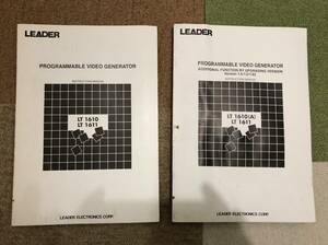 LEADER LT1610(A)/ LT1611 英文取扱説明書 2冊 新古品 PROGRAMMABLE VIDEO GENERATOR Instruction Manual/ リーダー電子株式会社