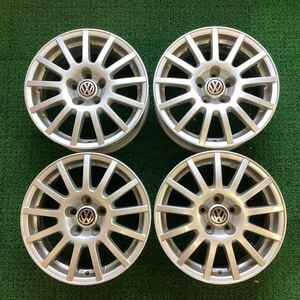 ★美品★ VW ワーゲン ゴルフ 4 純正アルミホイール15×6J+38 100-5H 中古品4本【761】