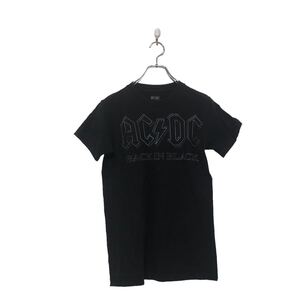 AC/DC 半袖 ロゴ Tシャツ レディース S エーシーディーシー ブラック バンド 古着卸 アメリカ仕入 a604-5100