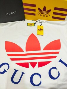 未使用　GUCCI　グッチ　アディダス　コラボＴシャツ　オーバーサイズ　イタリア製　