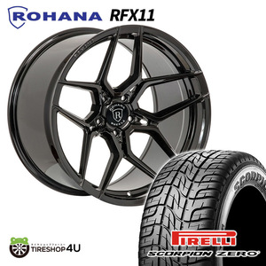 4本セット ROHANA RFX11 22X10.5J 5/130 +22 グロスブラック PIRELLI SCORPION ZERO 295/40R22 Gクラス ゲレンデ 特注サイズ