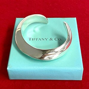 極 美品 TIFFANY&Co. ティファニー エルサペレッティ ボーンカフ シルバー925 バングル ブレスレット アクセサリー シルバー 32761