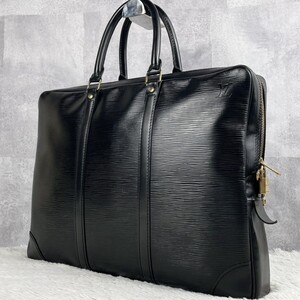 極美品 ルイヴィトン LOUISVUITTON ポルトドキュマン ヴォワヤージュ エピ ビジネスバッグ ブリーフケース メンズ オールレザー ロゴ型押し