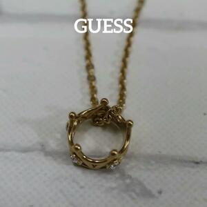 【匿名配送】GUESS ゲス ネックレス ゴールド 王冠 ラインストーン