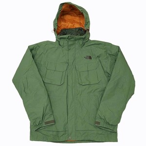 ザノースフェイス THE NORTH FACE HYVENT マウンテンパーカー ジャケット ライナー付き ウェア 防寒 アウトドア グリーン M 0218 メンズ