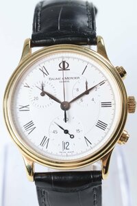 ★BAUME&MERCIER ボーム&メルシエ N゜3742343 18K 750 総重量約61g クロノグラフ クオーツ デイト メンズ 腕時計 2451-TE