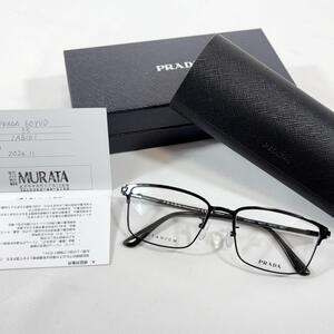 ＜未使用・ギャラ付!!＞■PRADA プラダ メガネフレーム チタン ギャランティ付 軽量 ビジネス フォーマル ブラック 管:2411102