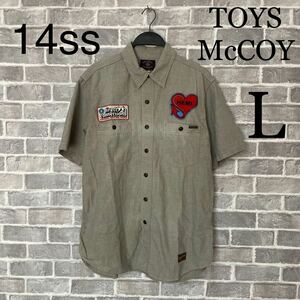 レア14ss TOYS McCOY トイズマッコイ MOPAR モパー カスタムシャンブレーシャツ L ワッペン