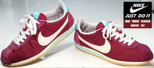 【美品・USED/本革天然皮革/正規店購入】NIKE　WMNS　CLASSIC　CORTEZ　TXT　　　　サイズ＝25.0cm　　　カラー＝グレープ×オフホワイト系