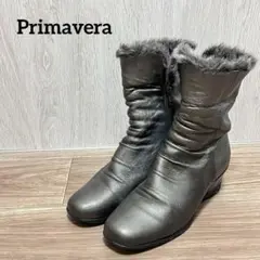 【Primavera】レディース　ミドル丈　ブーツ　メタル系　22.5cm