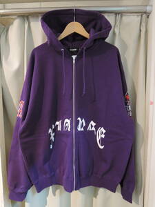 X-LARGE XLARGE エクストララージ OLD ENGLISH LOGO ZIP HOODED SWEATSHIRT パープル XL 最新人気商品 値下げしました！