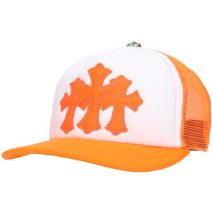 クロムハーツ 帽子 TRUCKER CAP トラッカーキャップ サイズ:ONE SIZE 3セメタリーレザーパッチメッシュキャップ 中古 OS06