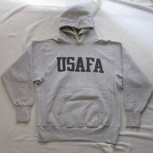 ☆ 90s チャンピオン USAFA リバースウィーブ パーカー (L) リフレクター / 染み込み / ヴィンテージ / 単色タグ タタキタグ 後付け / usma