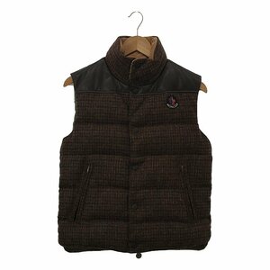 JUNYAWATANABE COMMEdesGARCONS MAN / ジュンヤワタナベマン | × MONCLER / モンクレール レザー切替 ツイード ダウンベスト