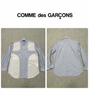 COMME des GARONS コム・デ・ギャルソン 06SS マルチストライプ 切替 コットン ブロード シャツ ストライプ デザイン シャツ 長袖 L
