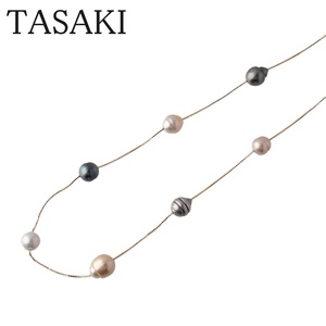 タサキ パール ネックレス ステーション ロング マルチバロックパール 82cm 750YG 新品仕上げ済 TASAKI 田崎真珠【15810】