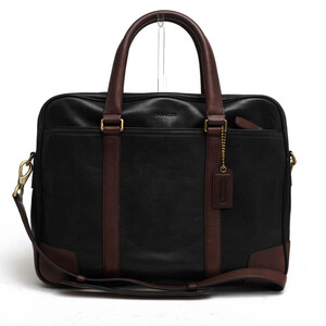 COACH コーチ ビジネスバッグ 71012 Bleecker Harness Leather Slim Brief ブリーカー ハーネス スリム ブリーフ 牛革 カーフ 2WAY ショル