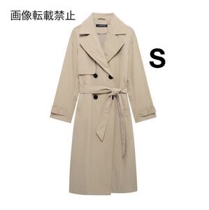 vintage ヴィンテージ レトロ ロング トレンチコート アウター Sサイズ レディース★ZARA 好きな方に★2024 A/W 秋新作 新品未使用★