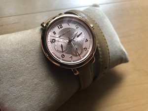 良品程度 MICHAEL KORS マイケルコース MK-2406 デイデイト ローズゴールド 純正Wストラップ クオーツ レディース 腕時計