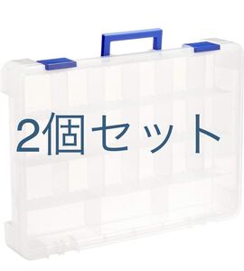 Y-218@JEJアステージ パーツストッカー クリア 付属仕切板15枚付き [W約49×D約36.5×H約7.8cm] PS500収納 コンテナ 小物入れ2個まとめ売り